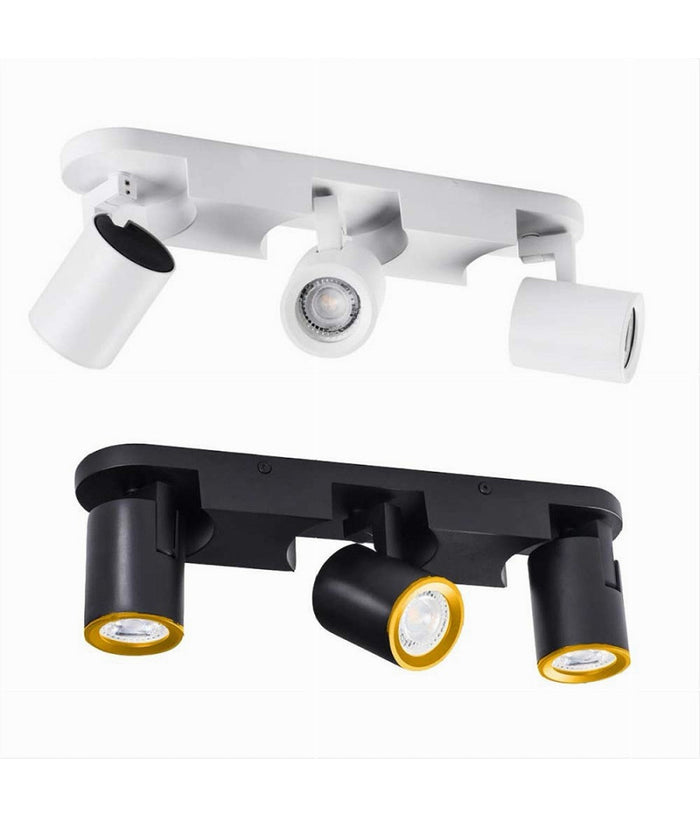 Applique 3 Diffusori Orientabile Soffitto Parete Lampada Gu10 Bianco Nero Th8803         