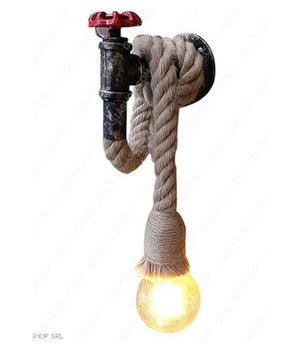 Applique A Forma Di Rubinetto Lampada Parete Portalampada Canapa E27 Vintage E29         