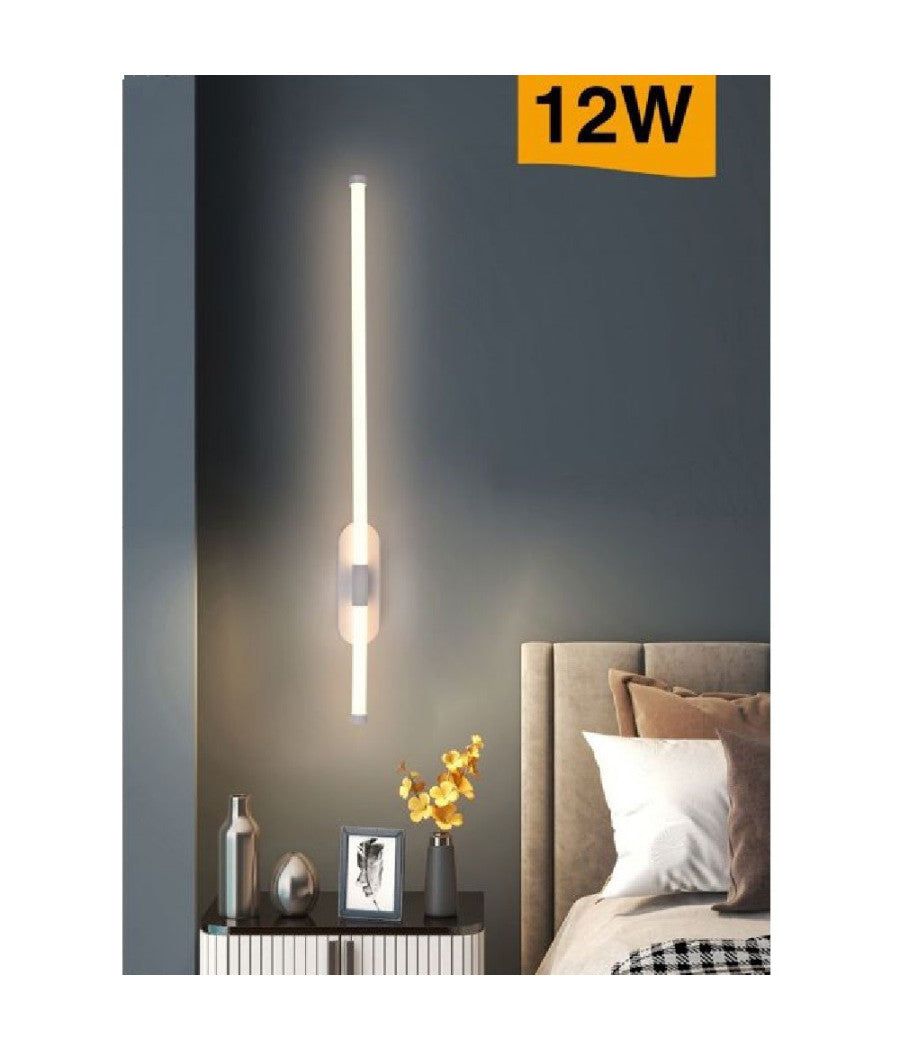 Applique A Led 12 Watt Tubo Lungo Bianco Moderno Luce Fredda Calda Naturale E80         