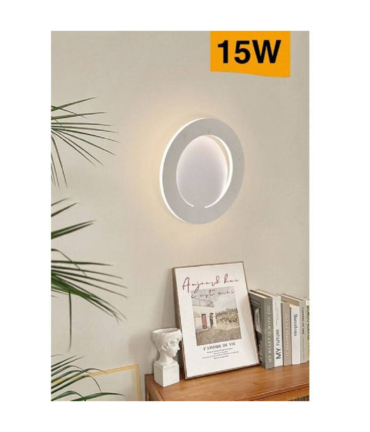 Applique A Led 15 Watt Da Muro Design Bianco A Tre Tonalita' Di Luce Aq17-3c         