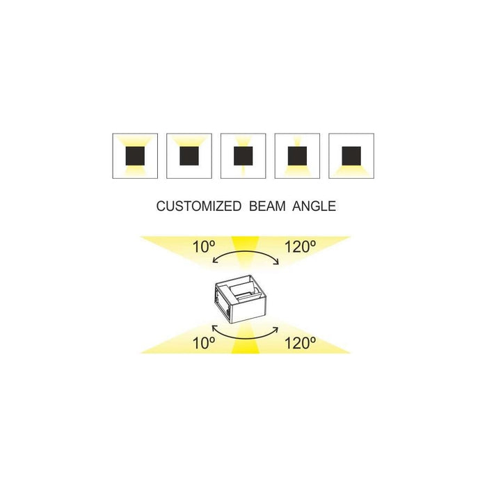 Applique a led bianca da parete IP54 6,8W con alette regolabili 4000k