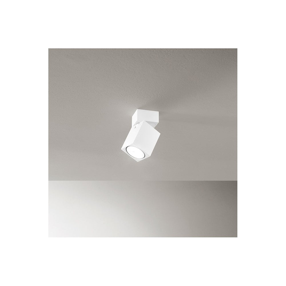 Applique a led CONNECT orientabile quadrata Bianca da 1xGu10 Perenz