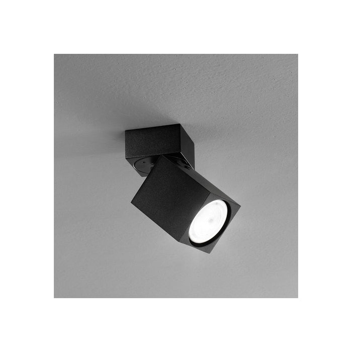 Applique a led CONNECT orientabile quadrata Nera da 1xGu10 Perenz