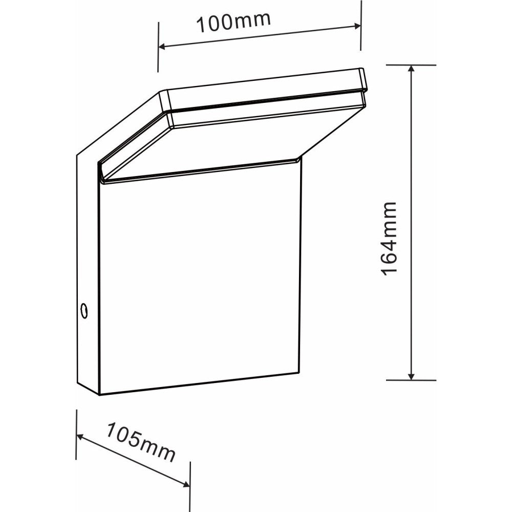Applique a led da parete IP54 9W Nero 2200K/2700K/3000K On/Off - Senza sensore