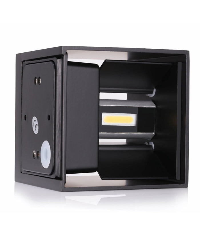 Applique A Led Faro Cubo Faretto Lampada Da Parete Muro 12w Doppia Luce Ip65         