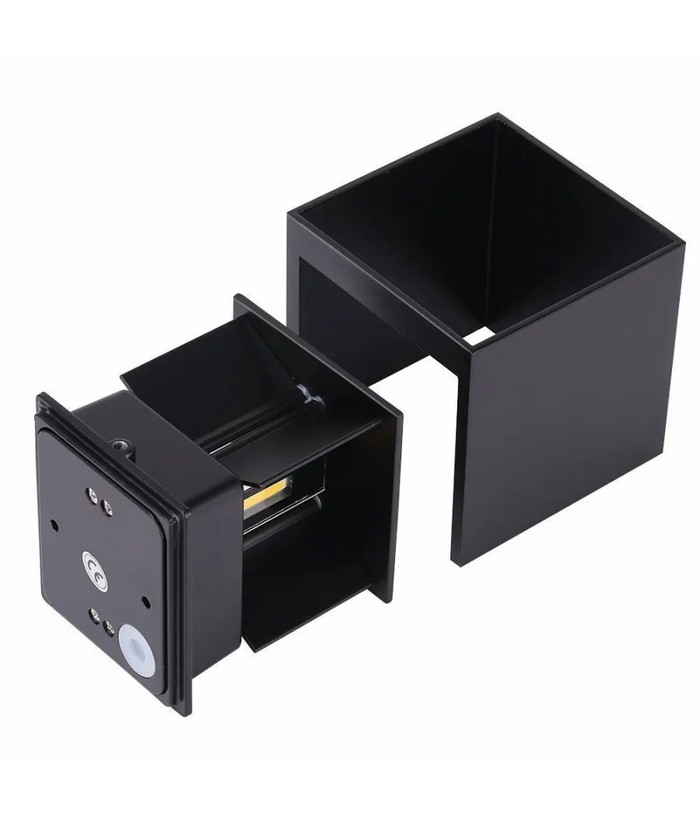 Trade Shop - Applique A Led Faro Cubo Faretto Lampada Da Parete Muro 12w Doppia Luce Ip65 - -bianco Freddo      -