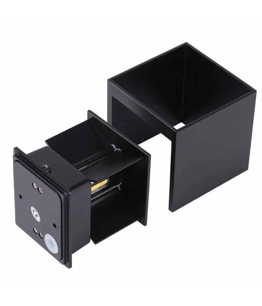 Trade Shop - Applique A Led Faro Cubo Faretto Lampada Da Parete Muro 12w Doppia Luce Ip65 - -bianco Caldo      -