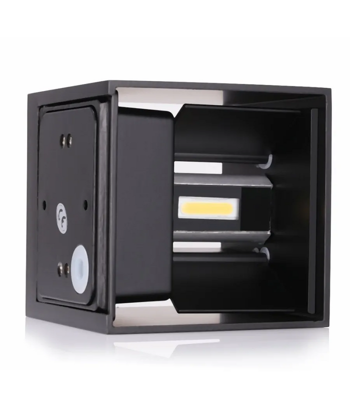 Trade Shop - Applique A Led Faro Cubo Faretto Lampada Da Parete Muro 12w Doppia Luce Ip65 - -bianco Naturale      -