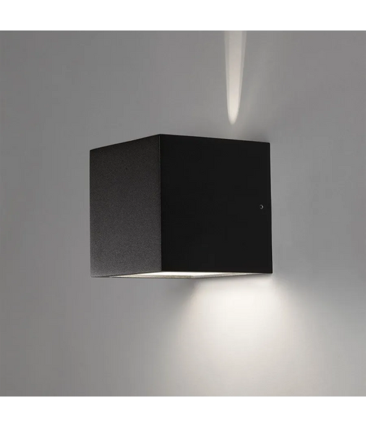 Trade Shop - Applique A Led Faro Cubo Faretto Lampada Da Parete Muro 12w Doppia Luce Ip65 - -bianco Freddo      -