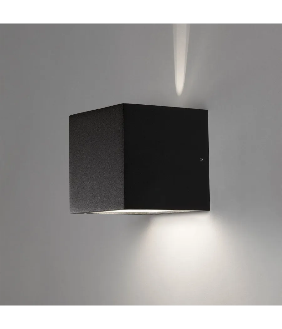 Trade Shop - Applique A Led Faro Cubo Faretto Lampada Da Parete Muro 12w Doppia Luce Ip65 - -bianco Freddo      -