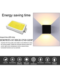 Trade Shop - Applique A Led Faro Cubo Faretto Lampada Da Parete Muro 12w Doppia Luce Ip65 - -bianco Freddo      -