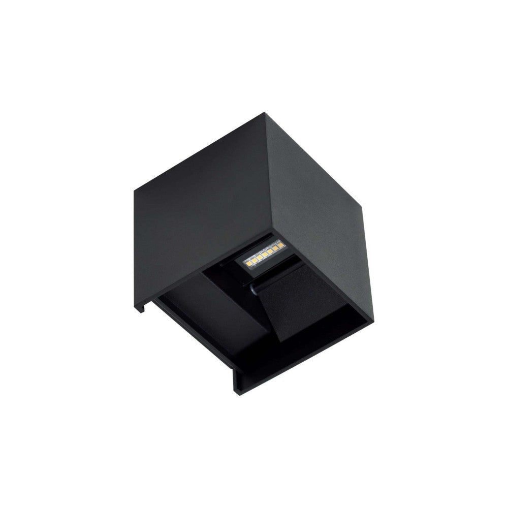 Applique a led nera da parete IP54 6,8W con alette regolabili 3000k