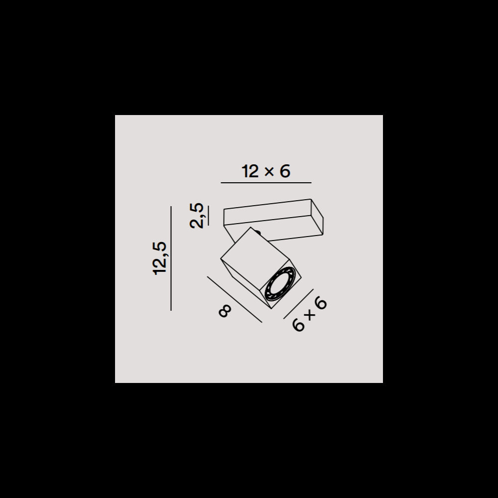 Applique a led ODDY orientabile quadrata Bianca da 1xGu10 Perenz