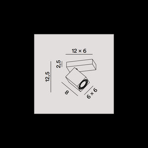 Applique a led ODDY orientabile quadrata Bianca da 1xGu10 Perenz