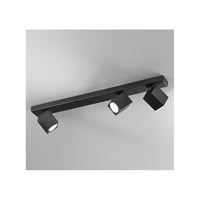 Applique a led ODDY orientabile quadrata Nera da 3xGu10 Perenz