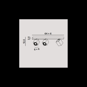 Applique a led ODDY orientabile quadrata Nera da 3xGu10 Perenz