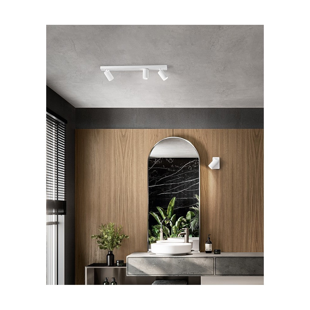 Applique a led ODDY orientabile rotonda Bianca da 3xGu10 Perenz