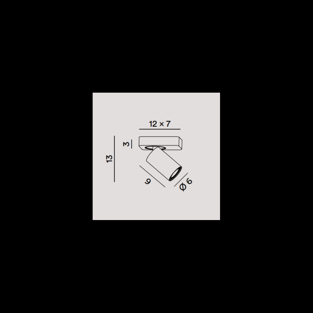 Applique a led ODDY orientabile rotonda Nera da 1xGu10 Perenz