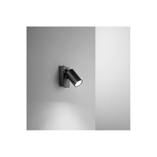 Applique a led ODDY orientabile rotonda Nera da 1xGu10 Perenz