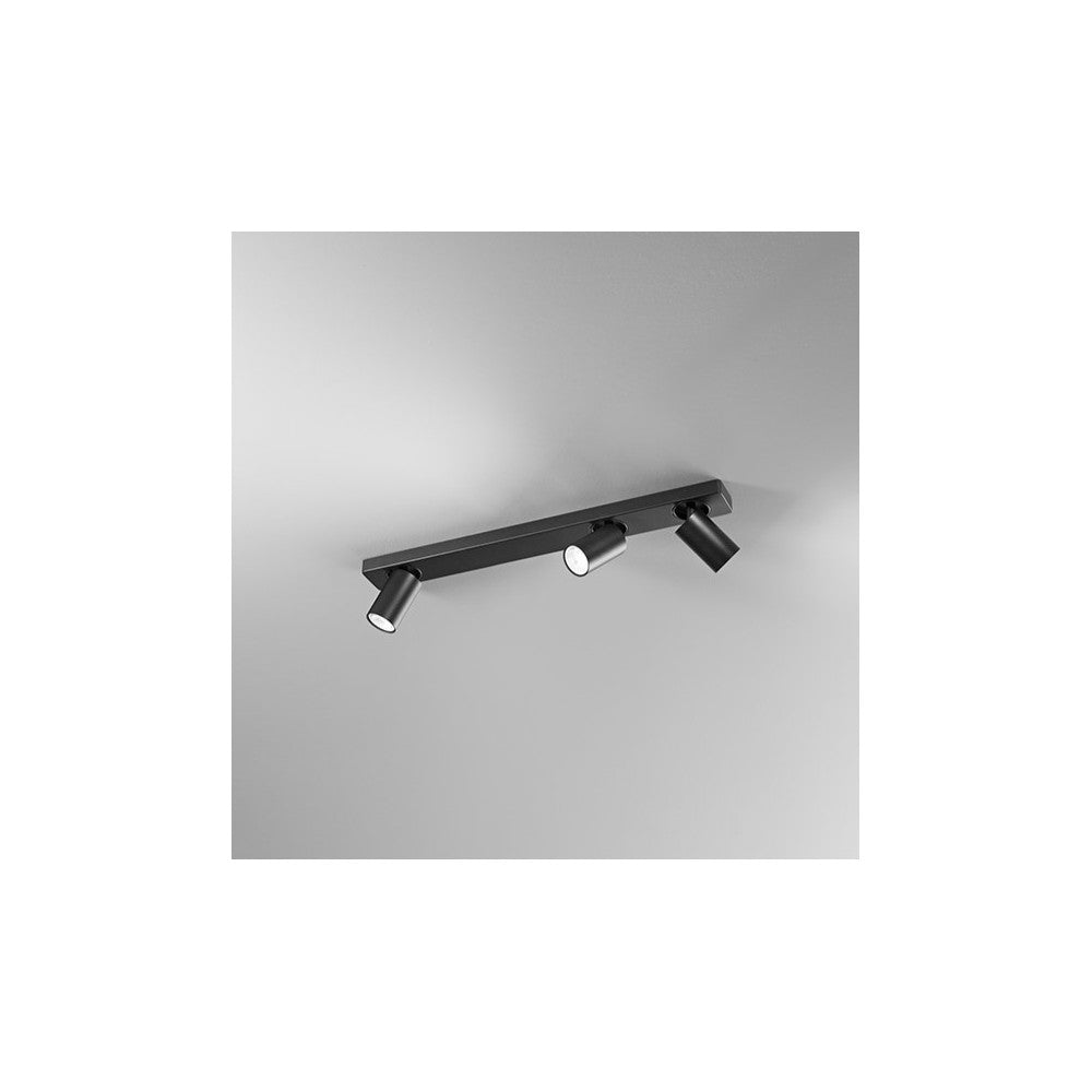 Applique a led ODDY orientabile rotonda Nera da 3xGu10 Perenz