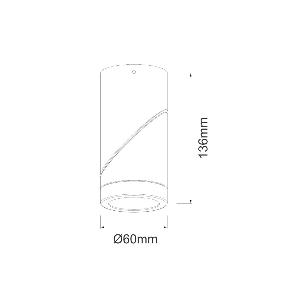 Applique a led orientabile cilindrica 7Watt Plus-Tricolor Nero