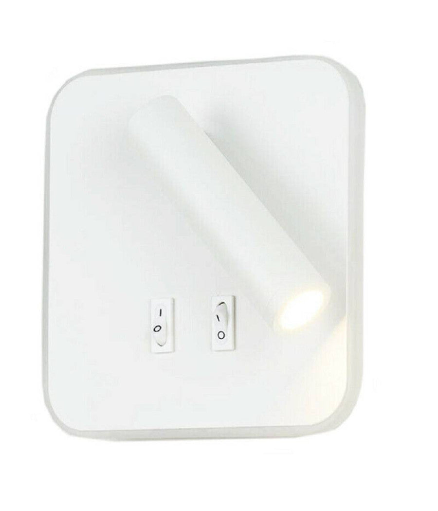 Applique A Muro 6 W Doppia Fonte Luminosa Led Cob Smd Luce 6500k 3000k 4000k E20         