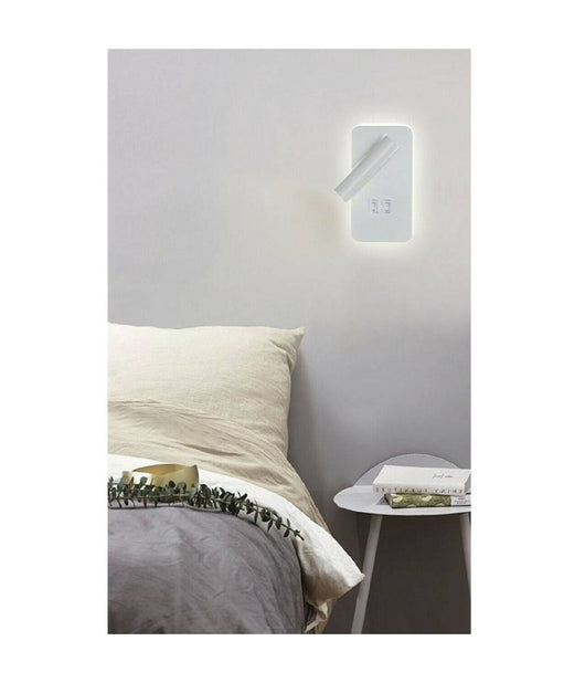 Applique A Muro 6 W Doppia Fonte Luminosa Led Cob Smd Luce 6500k 3000k 4000k E20  -bianco Naturale      -