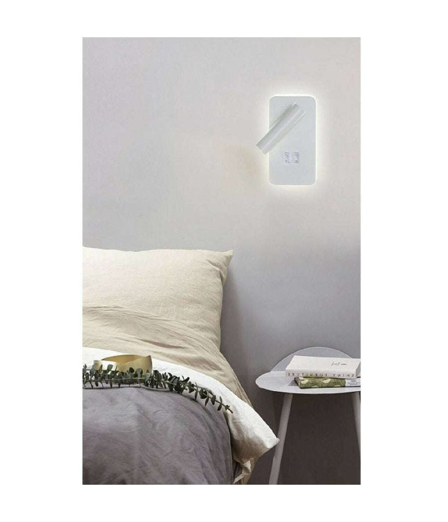 Applique A Muro 6 W Doppia Fonte Luminosa Led Cob Smd Luce 6500k 3000k 4000k E20         