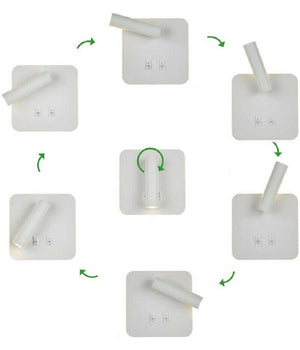 Applique A Muro 6 W Doppia Fonte Luminosa Led Cob Smd Luce 6500k 3000k 4000k E20         