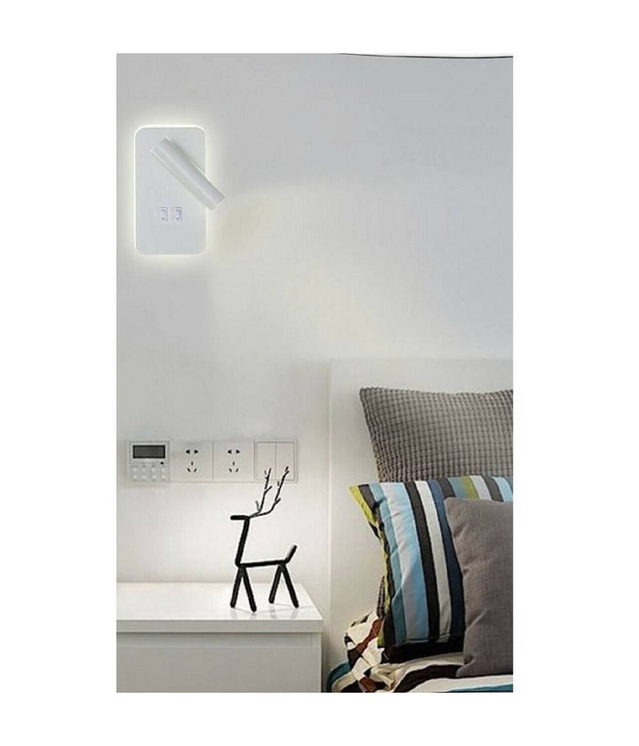 Applique A Muro 6 W Doppia Fonte Luminosa Led Cob Smd Luce 6500k 3000k 4000k E20         