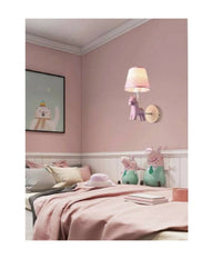 Applique A Muro Cameretta A Forma Di Cavallo In Resina E27 Lampada Muro Lume E49  Rosa       