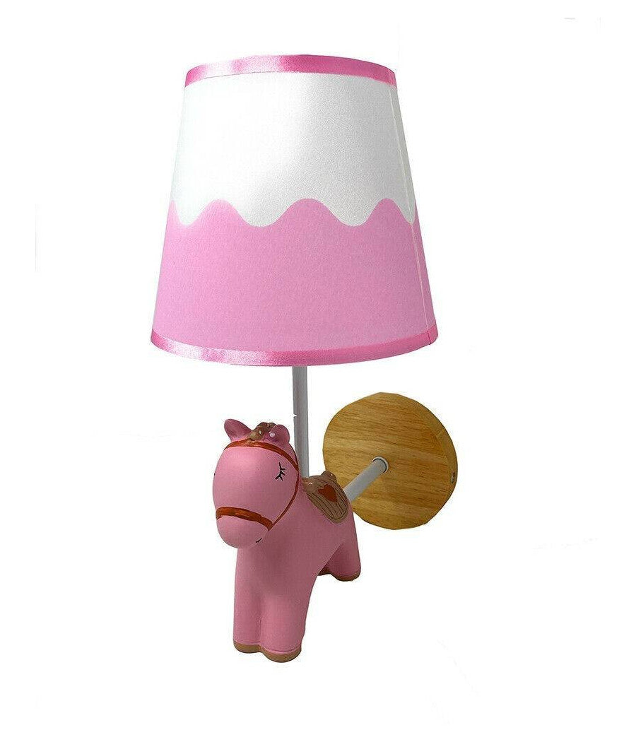Applique A Muro Cameretta A Forma Di Cavallo In Resina E27 Lampada Muro Lume E49         
