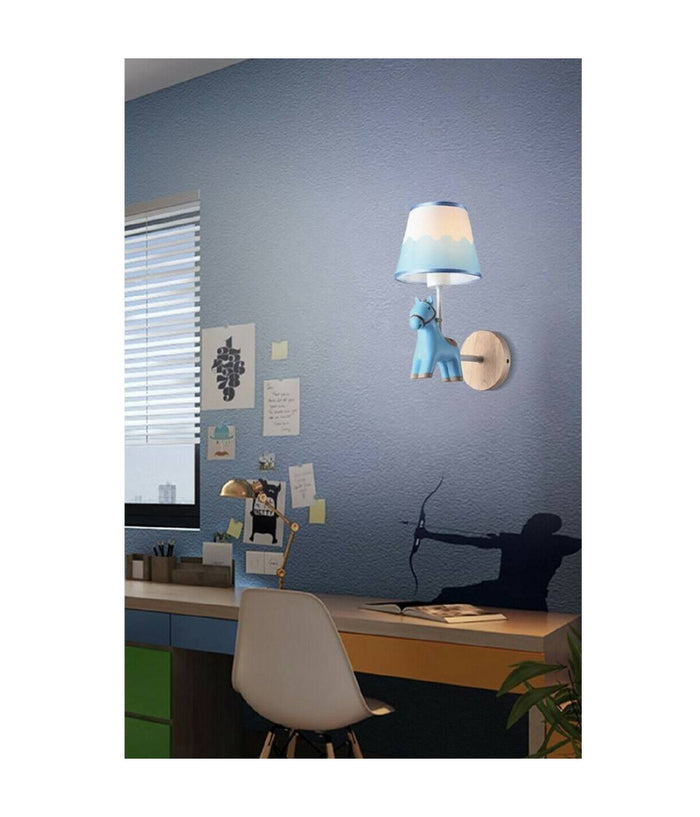 Applique A Muro Cameretta A Forma Di Cavallo In Resina E27 Lampada Muro Lume E49         