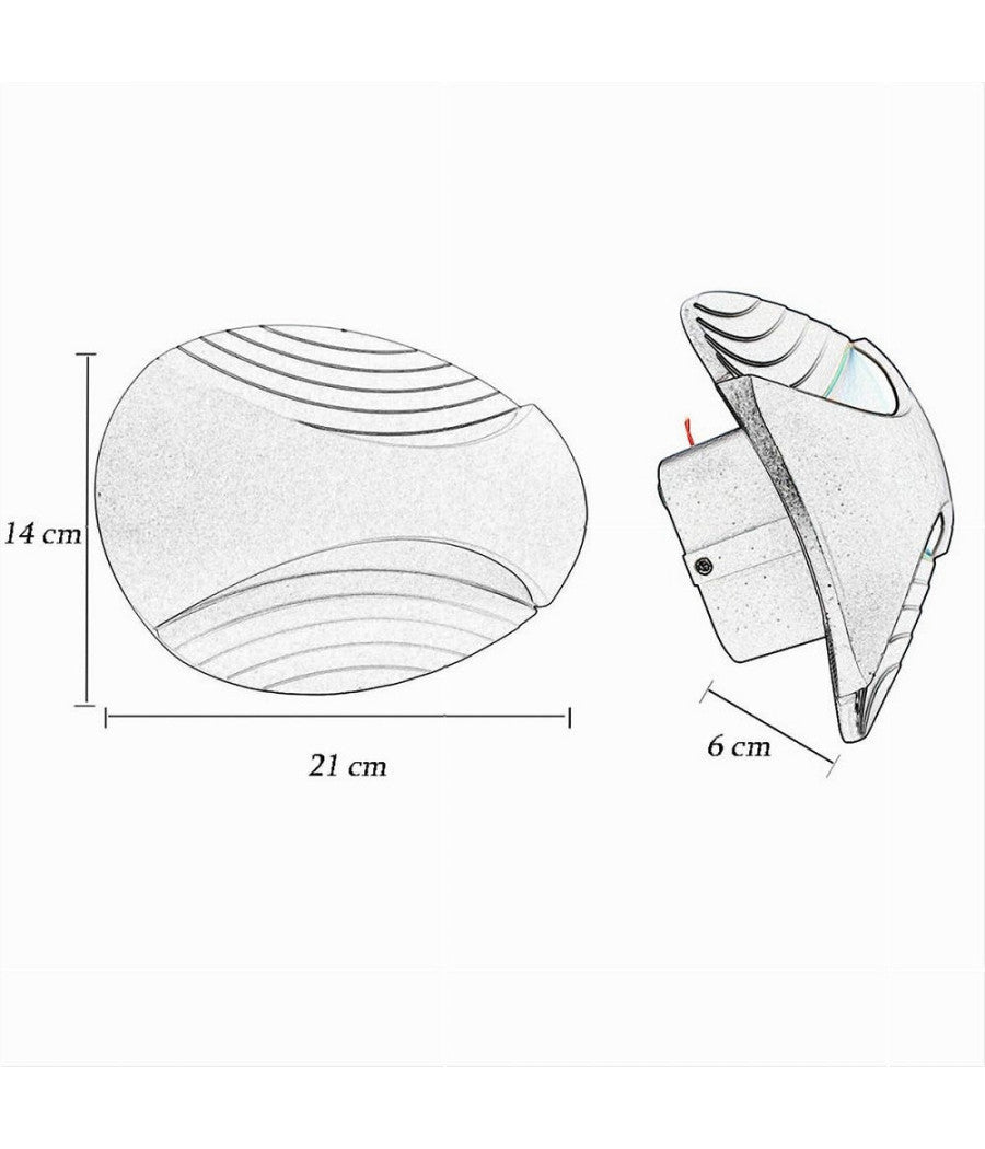Applique A Muro Doppia Emissione 6w A Led Lampada Ovale 3 Modalità  Luce Aq15-b3c         