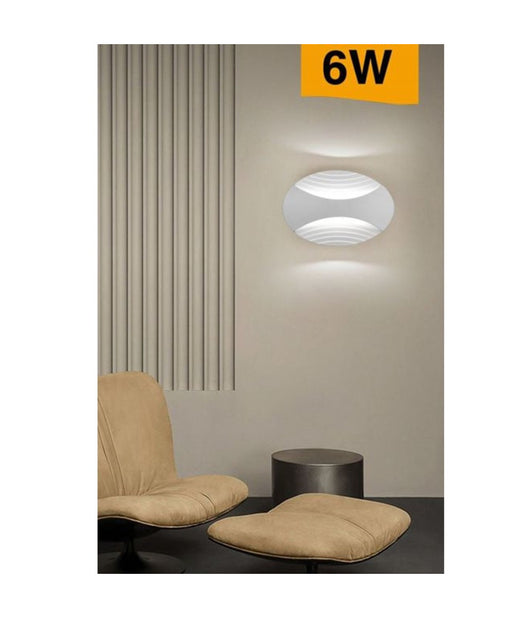 Applique A Muro Doppia Emissione 6w A Led Lampada Ovale 3 Modalità  Luce Aq15-b3c         