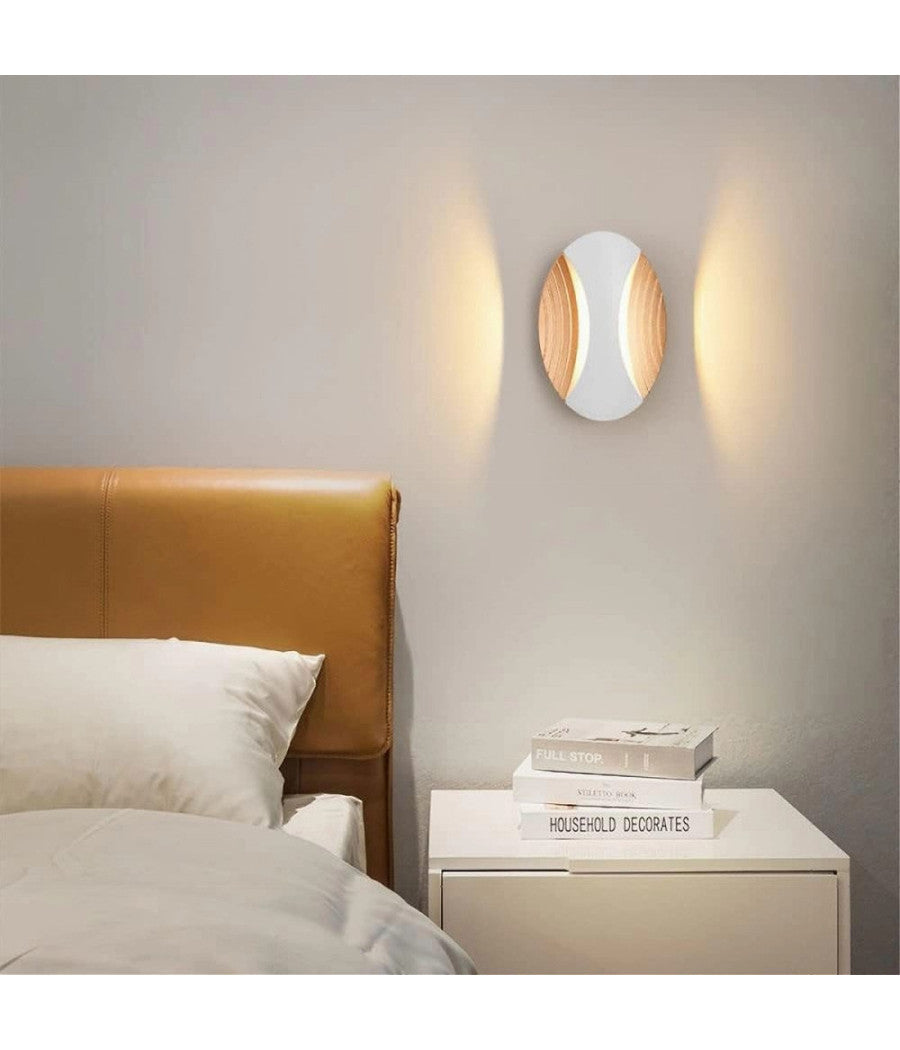 Applique A Muro Doppia Emissione 6w A Led Lampada Ovale 3 Modalità  Luce Aq15-b3c         