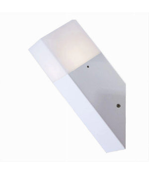 Applique A Muro Obliquo Esterno Attacco E27 In Alluminio Lampada Parete Ip44 B250  Bianco       