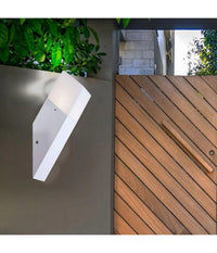 Applique A Muro Obliquo Esterno Attacco E27 In Alluminio Lampada Parete Ip44 B250  Bianco       