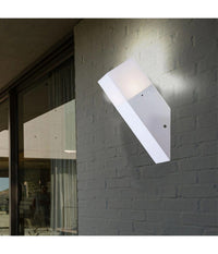 Applique A Muro Obliquo Esterno Attacco E27 In Alluminio Lampada Parete Ip44 B250         