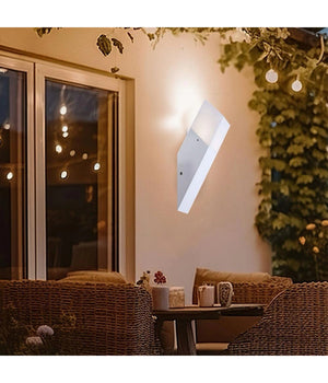 Applique A Muro Obliquo Esterno Attacco E27 In Alluminio Lampada Parete Ip44 B250         