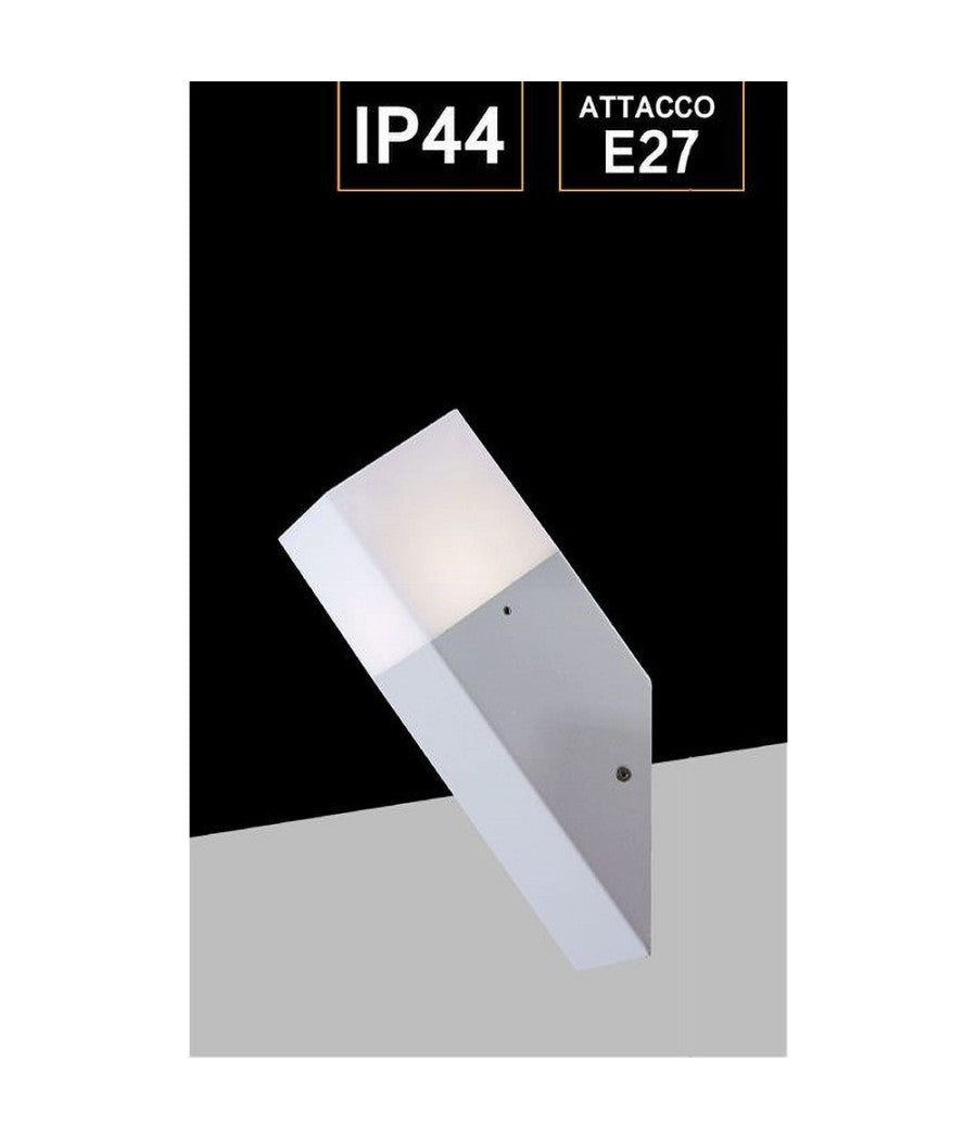 Applique A Muro Obliquo Esterno Attacco E27 In Alluminio Lampada Parete Ip44 B250         
