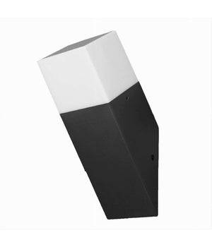 Applique A Muro Obliquo Esterno Attacco E27 In Alluminio Lampada Parete Ip44 B250  Nero       