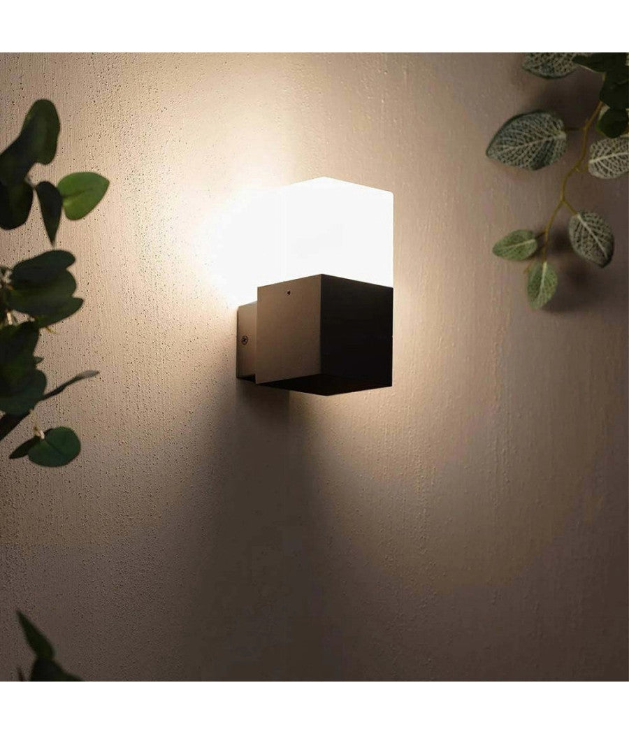 Applique A Muro Per Esterno Lampada Da Parete In Alluminio Attacco E27 Ip44 B160  Nero       