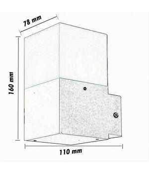 Applique A Muro Per Esterno Lampada Da Parete In Alluminio Attacco E27 Ip44 B160  Nero       