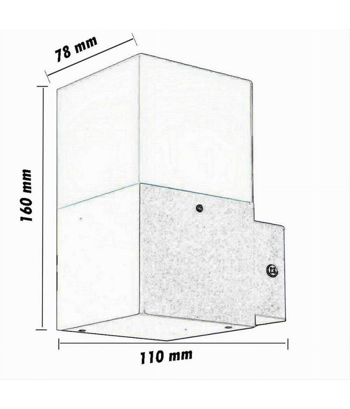 Applique A Muro Per Esterno Lampada Da Parete In Alluminio Attacco E27 Ip44 B160  Nero       