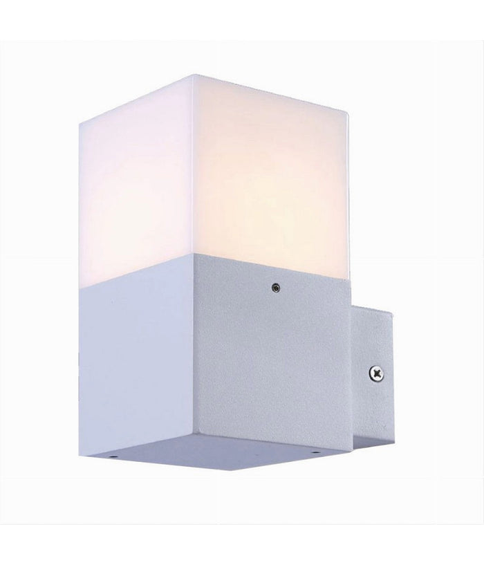 Applique A Muro Per Esterno Lampada Da Parete In Alluminio Attacco E27 Ip44 B160  Bianco       
