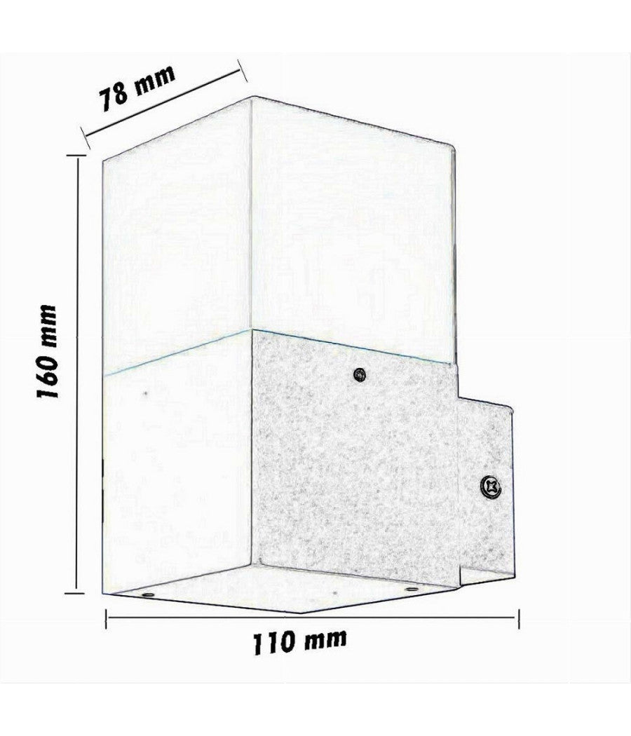 Applique A Muro Per Esterno Lampada Da Parete In Alluminio Attacco E27 Ip44 B160  Bianco       