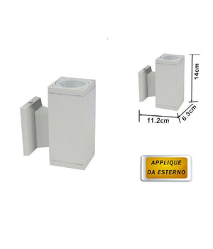 Applique A Parete Per Esterno Giardino Ip55 Lampada Lampadina Attacco Gu10         