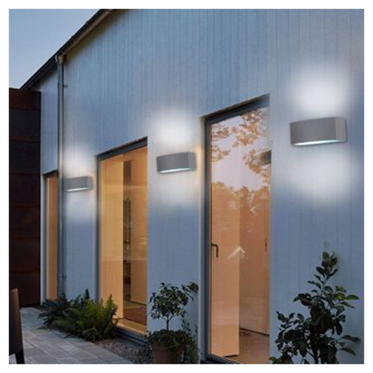 Applique A Parete Per Esterno Ip44 Attacco E27 Luce Lampada Da Muro Grigio Es29