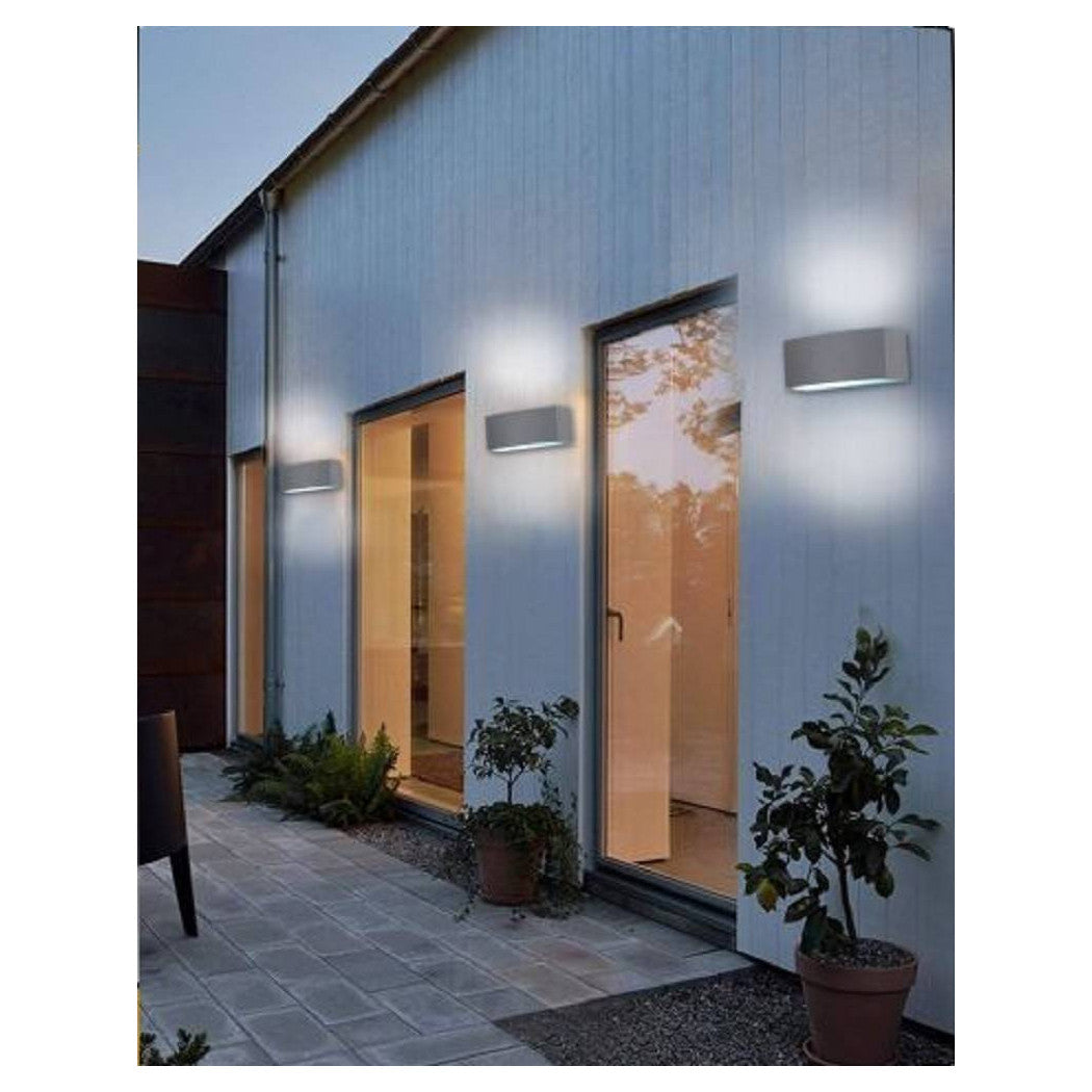 Applique A Parete Per Esterno Ip44 Attacco E27 Luce Lampada Da Muro Grigio Es29